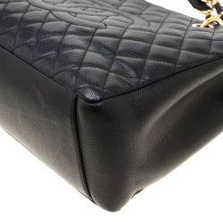 مملوكة مسبقًا حقيبة شانيل غراند شوبر جلد أسود مبطن 