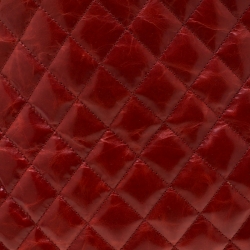 Pre Owned Chanel Red Quilted Patent Leather Just Mademoiselle Bowling Bag