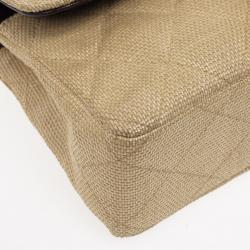 مملوكة مسبقًا Chanel Beige Quilted Rafia Small Classic Double Flap Bag