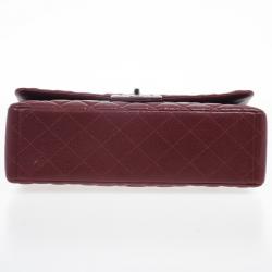 Pre Owned Chanel Rouge Fonce Maxi Classic Flap Bag