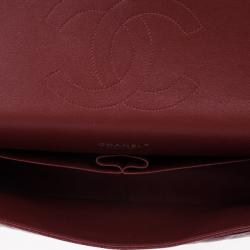 Pre Owned Chanel Rouge Fonce Maxi Classic Flap Bag