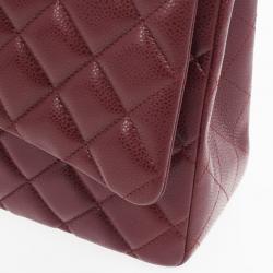 Pre Owned Chanel Rouge Fonce Maxi Classic Flap Bag