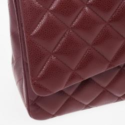 Pre Owned Chanel Rouge Fonce Maxi Classic Flap Bag