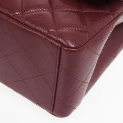 Pre Owned Chanel Rouge Fonce Maxi Classic Flap Bag