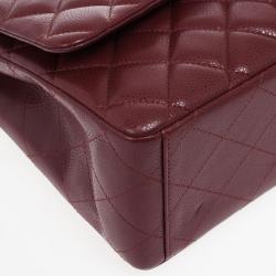 Pre Owned Chanel Rouge Fonce Maxi Classic Flap Bag
