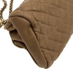 Pre Owned Chanel Gold Leather Just Mademoiselle Bowling Bag