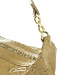 Chanel Patent Perforated Camelia Hobo