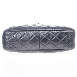 Pre Owned Chanel Silver Metallic Quilted Calfskin Large Reissue Camera Bag