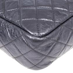 Pre Owned Chanel Silver Metallic Quilted Calfskin Large Reissue Camera Bag