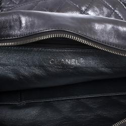 Pre Owned Chanel Silver Metallic Quilted Calfskin Large Reissue Camera Bag