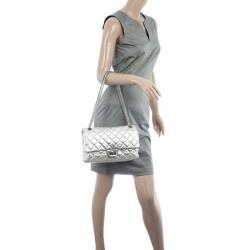 Pre Owned Chanel Metallic Silver Reissue Flap Bag