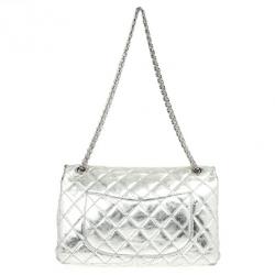 Pre Owned Chanel Metallic Silver Reissue Flap Bag