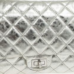 Pre Owned Chanel Metallic Silver Reissue Flap Bag