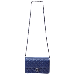 Chanel Blue Leather Medium Crossing Time Flap Bag Chanel