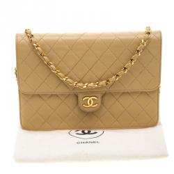مملوكة مسبقًا Chanel Cream Quilted Leather Medium Classic Single Flap Bag