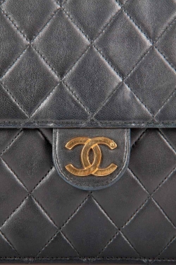 Pre Owned Chanel Black Quilted Leather Medium Vintage Classic Single Flap Bag