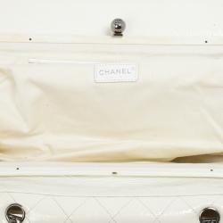 مملوكة مسبقًا Chanel White Quilted Crackled Patent Leather The Ritz Shoulder Bag