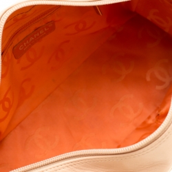 Pre Owned Chanel Beige Quilted Leather Cambon Ligne Bowler Bag