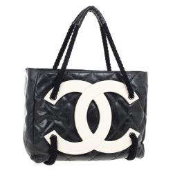 مملوكة مسبقًا Chanel Grey Coated Canvas Large CC White Tote