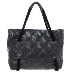 مملوكة مسبقًا Chanel Grey Coated Canvas Large CC White Tote