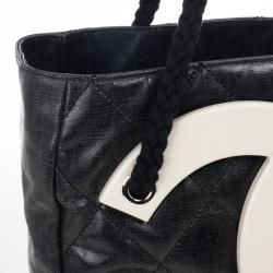 مملوكة مسبقًا Chanel Grey Coated Canvas Large CC White Tote