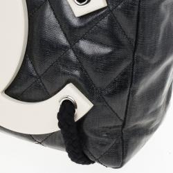 مملوكة مسبقًا Chanel Grey Coated Canvas Large CC White Tote