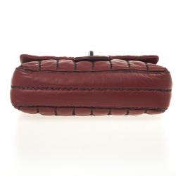 مملوكة مسبقًا Chanel Jumbo Flap Bag Burgundy Lambskin with Pinstripe Stiching