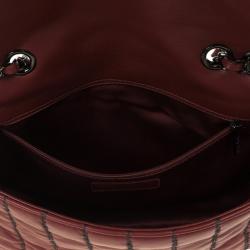 مملوكة مسبقًا Chanel Jumbo Flap Bag Burgundy Lambskin with Pinstripe Stiching