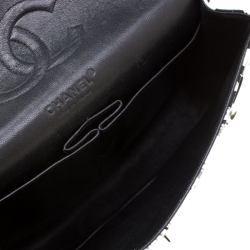 Pre Owned Chanel White/Black Sketch Canvas Karl Lagerfeld Limited Edition Classic Double Flap Bag