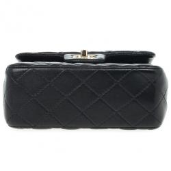 Pre Owned Chanel Black Quilted Leather Mini Flap Classic Bag