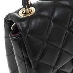 Pre Owned Chanel Black Quilted Leather Mini Flap Classic Bag