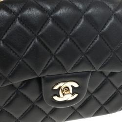 Pre Owned Chanel Black Quilted Leather Mini Flap Classic Bag