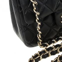 Pre Owned Chanel Black Quilted Leather Mini Flap Classic Bag