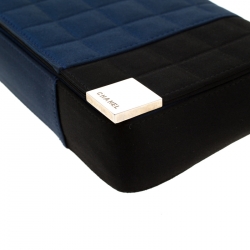 Pre Owned Chanel Blue/Black Satin Ice Cube Limited Edition Flap Bag