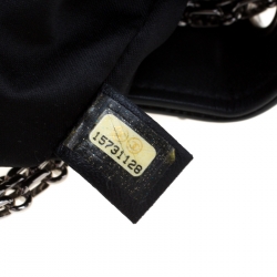 Pre Owned Chanel Black/Silver Stripe Sequins Reissue Shoulder Bag