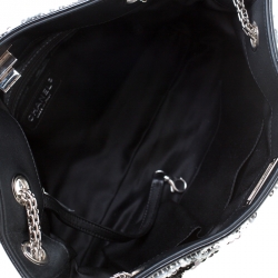 Pre Owned Chanel Black/Silver Stripe Sequins Reissue Shoulder Bag