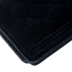 Chanel Blue Quilted Velvet Boy Long Flap Wallet