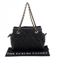 مملوكة مسبقًا Chanel Black Quilted Leather Wild Stitch Tote