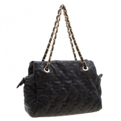 مملوكة مسبقًا Chanel Black Quilted Leather Wild Stitch Tote