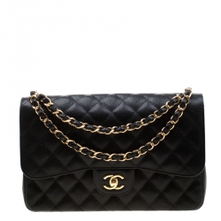مملوكة مسبقًا Chanel Black Quilted Leather Maxi Classic Double Flap Bag
