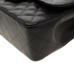 مملوكة مسبقًا Chanel Black Quilted Leather Maxi Classic Double Flap Bag