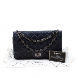 Chanel Navy Blue Quilted Leather Reissue 2.55 Classic 225 Flap Bag