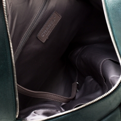 Pre Owned Chanel Green Quilted Bubble Leather Bowler Bag