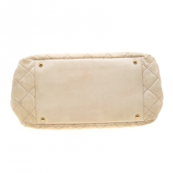 Pre Owned حقيبة كتف شانيل أكورديون سلسلة رترو جلد مبطنة بيج