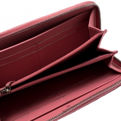 Chanel Pink Quilted Leather CC Zip Around Wallet