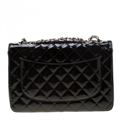 Pre Owned حقيبة شانيل قلاب مفرد كلاسيك جامبو جلد كافيار مبطنة سوداء