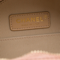 Pre Owned حقيبة كروس شانيل راوند از ايرث جلد CC وردية فاتحة