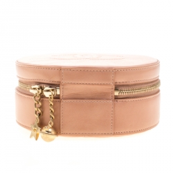 Pre Owned حقيبة كروس شانيل راوند از ايرث جلد CC وردية فاتحة