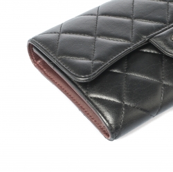 Chanel Black Quilted Leather Classic L Flap Wallet