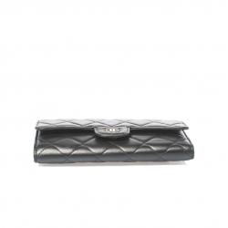 Chanel Black Quilted Leather Classic L Flap Wallet